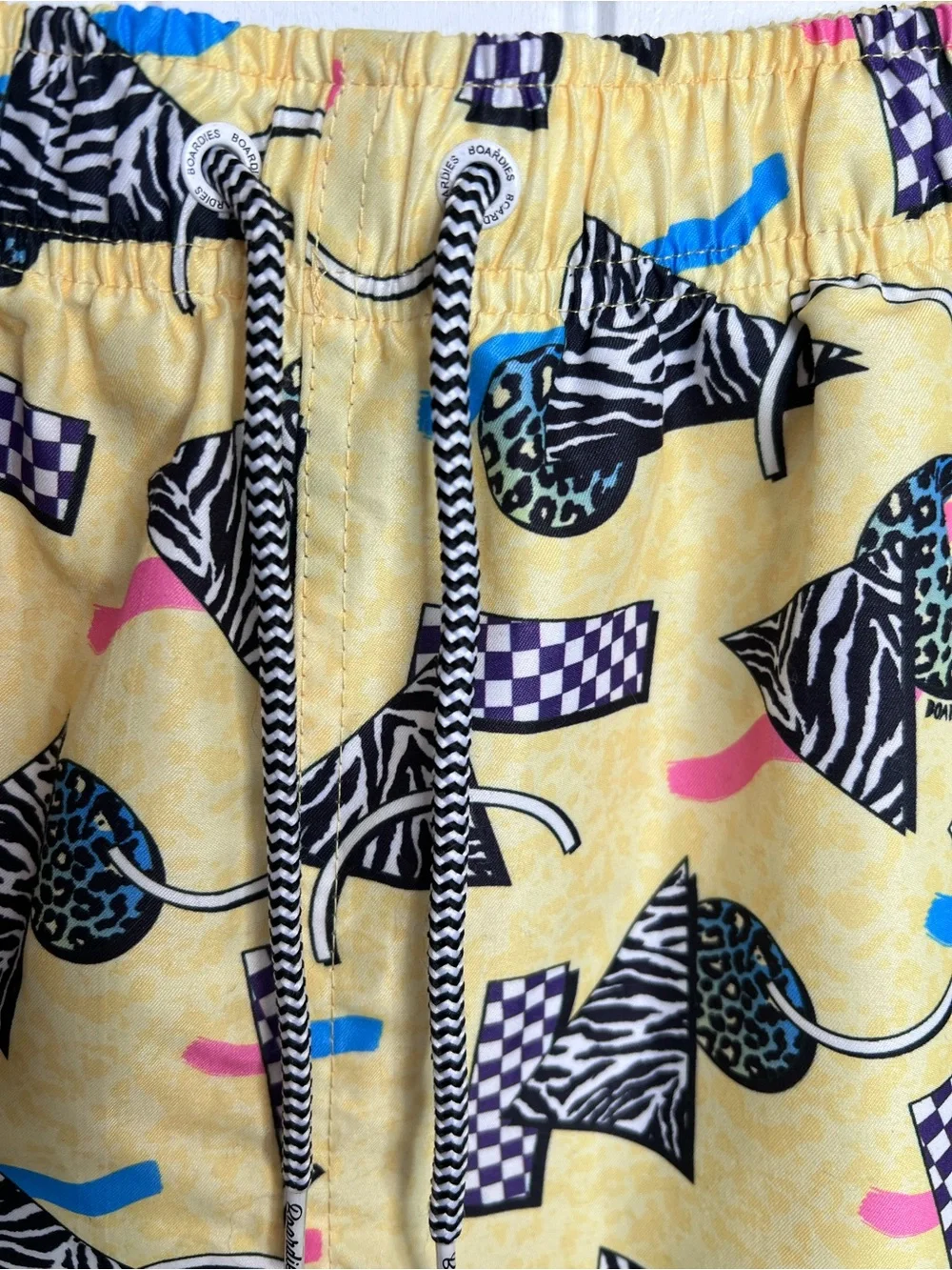 Boardies 80s Novelty Print All Over Geometric Pattern Board Shorts. Size Small.